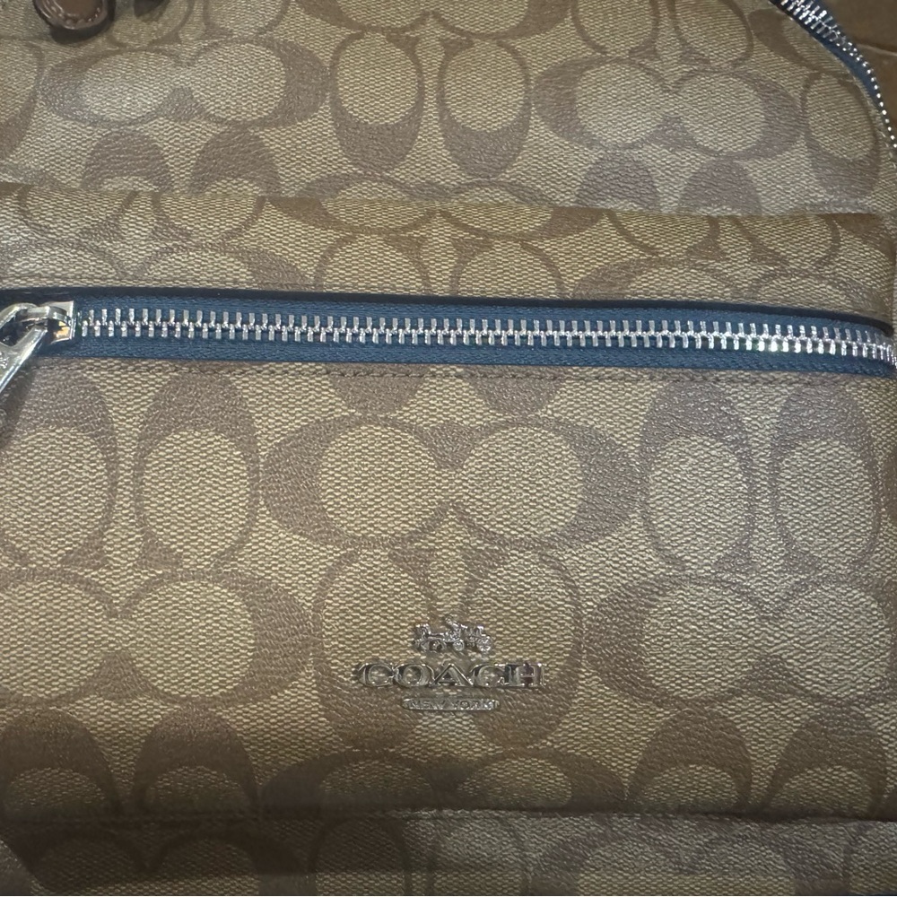 Coach Brown Backpack with Monogram Design and Rounded Top - Picture 4 of 11